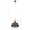vidaXL Lampe suspendue industrielle Gris Rond 51 cm E27 Manguier