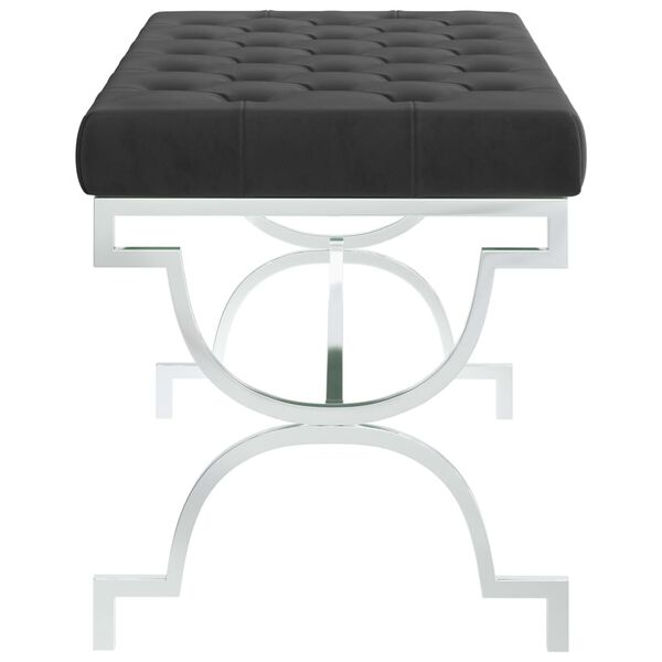 vidaXL Banc 99 cm Noir Velours et acier inoxydable