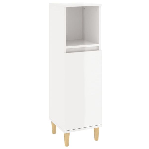 vidaXL Armoire de salle de bain blanc brillant 30x30x100 cm