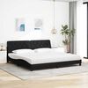 vidaXL Lit avec matelas noir 200x200 cm tissu