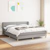 vidaXL Sommier &agrave; lattes de lit avec matelas Gris clair 180x200cm Tissu