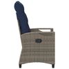 vidaXL Chaise de jardin 2 pcs gris et bleu marine 56 x 60 x 112 cm