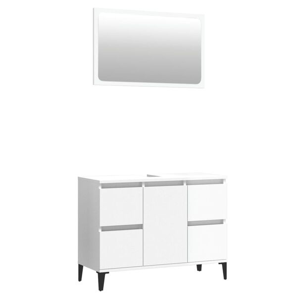 vidaXL Ensemble de meubles de salle de bain 2 pcs blanc brillant