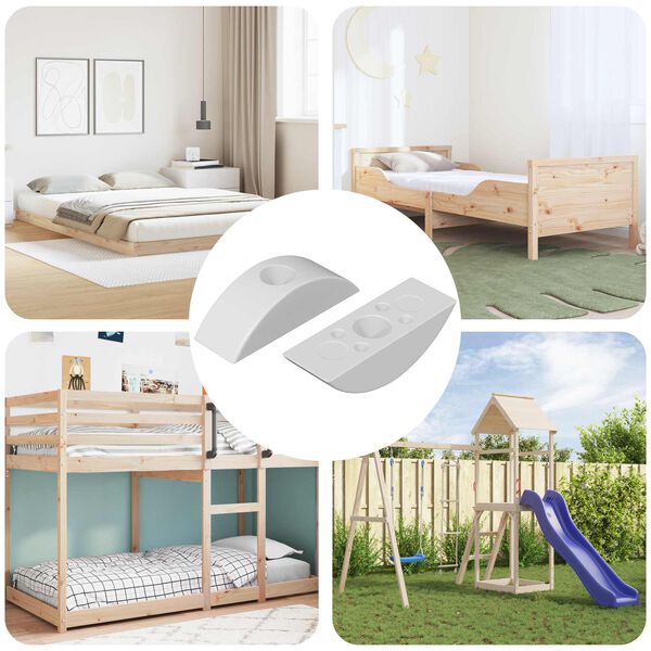 vidaXL Rondelle en demi-lune 2 pcs Blanc M6 Polypropyl&egrave;ne