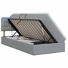 vidaXL Lit de rangement LED avec matelas Gris clair 90 x 190 cm Tissu
