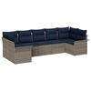 vidaXL Ensemble de canap&eacute; de jardin avec coussin 7 pcs Gris Poly rotin