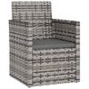 vidaXL Fauteuil de jardin avec coussin Gris R&eacute;sine tress&eacute;e