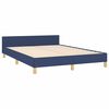 vidaXL Cadre de lit sans matelas bleu 140x190 cm tissu