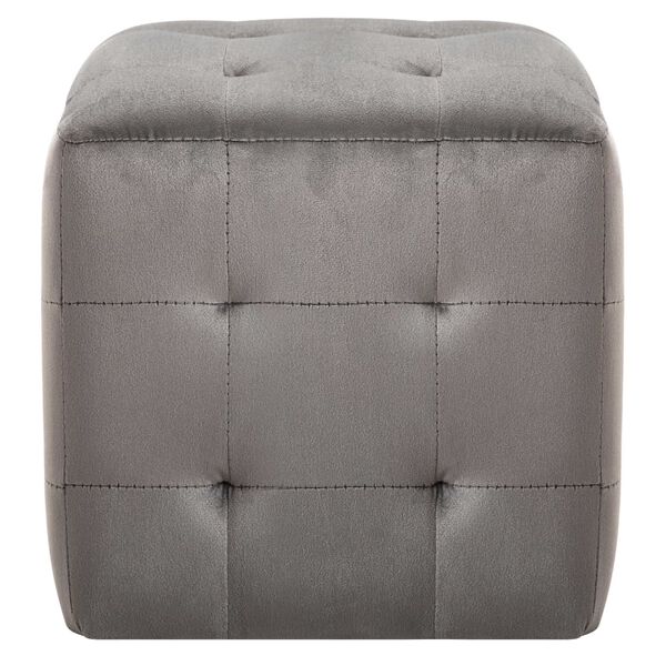 vidaXL 2 pcs Poufs Gris 30 x 30 x 30 cm Tissu velours
