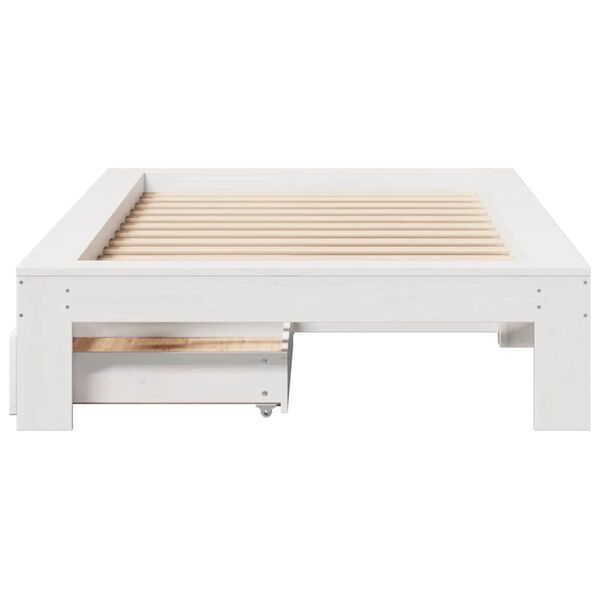vidaXL Cadre de lit sans matelas blanc 100x200 cm bois de pin massif
