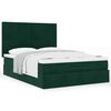 vidaXL Cadre de lit ottoman avec matelas vert fonc&eacute; 140x200 cm velours