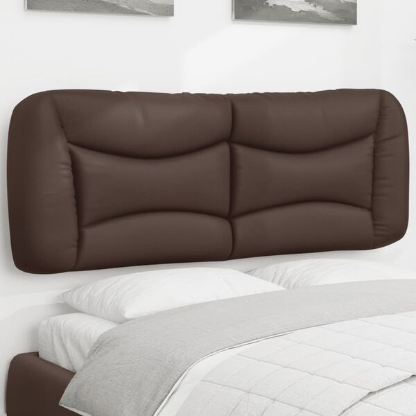 vidaXL Coussin de t&ecirc;te de lit Hvar marron 140 cm similicuir