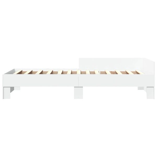 vidaXL Cadre de lit sans matelas blanc 75x190 cm bois d'ingénierie