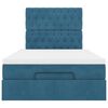 vidaXL Cadre de lit ottoman avec matelas bleu foncé 120x200 cm velours