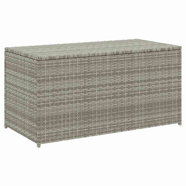 vidaXL Bo&icirc;te de rangement de jardin r&eacute;sine tress&eacute;e 100x50x50 cm gris