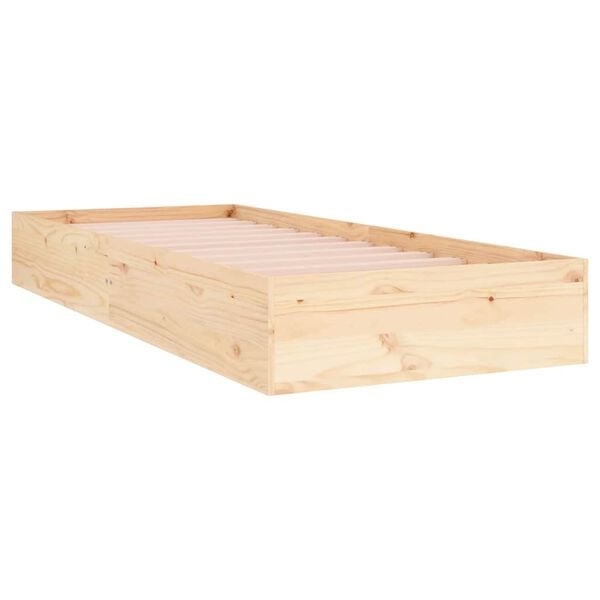vidaXL Cadre de lit sans matelas bois massif 75x190 cm