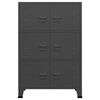 vidaXL Coffre de rangement industriel Anthracite 75x40x115 cm M&eacute;tal