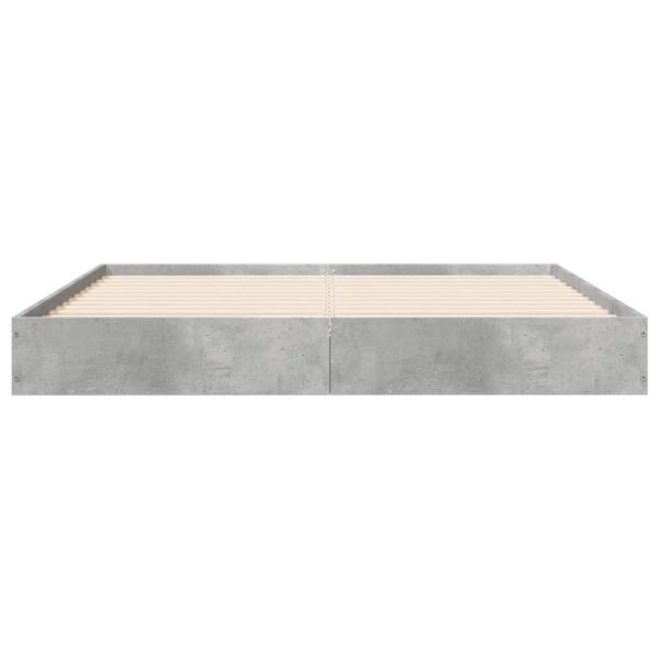 vidaXL Cadre de lit sans matelas gris b&eacute;ton 135x190 cm