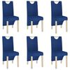 vidaXL Chaises à manger lot de 6 bleu tissu