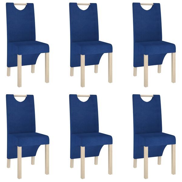 vidaXL Chaises à manger lot de 6 bleu tissu