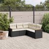 vidaXL Salon de jardin 5 pcs avec coussins noir r&eacute;sine tress&eacute;e