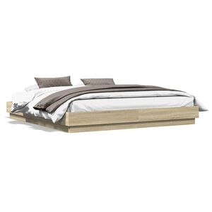 vidaXL Cadre de lit sans matelas ch&ecirc;ne sonoma 180x200 cm