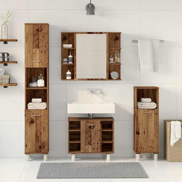 vidaXL Ensemble de meubles salle de bain 4 pcs bois d'ingénierie
