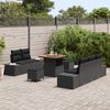 vidaXL Ensemble de canap&eacute; de jardin avec coussin 8 pcs Noir Poly rotin