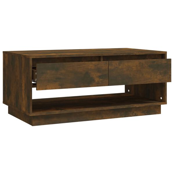 vidaXL Table basse Chêne fumé 102,5x55x44 cm Bois d'ingénierie