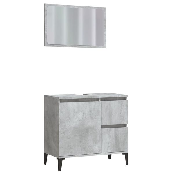 vidaXL Ensemble de meubles de salle de bain 2 pcs gris b&eacute;ton