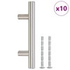 vidaXL Poign&eacute;es d'armoire 10 pcs argent&eacute; 64 mm acier inoxydable