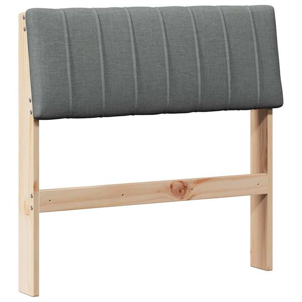 vidaXL T&ecirc;te de lit capitonn&eacute;e Gris fonc&eacute; 80 cm Pin massif