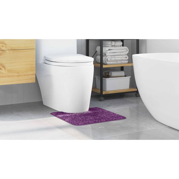 vidaXL Tapis de bain antid&eacute;rapant avec d&eacute;coupe pour toilette Violet