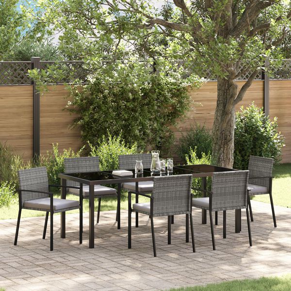 vidaXL Ensemble de salle &agrave; manger pour jardin 6 pcs Gris