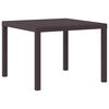 vidaXL Table de jardin pour repas Marron 100 x 100 x 73 cm polyrotin