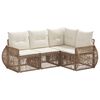 vidaXL Ensemble de canap&eacute; de jardin 4 pc Beige et blanc cr&egrave;me