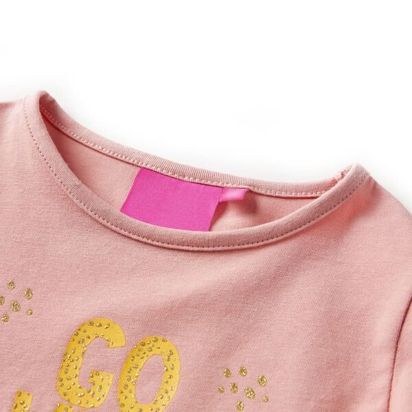 T-shirt enfants &agrave; manches longues rose clair 92