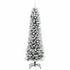 vidaXL Sapin de No&euml;l artificiel Blanc 180 cm PVC, m&eacute;tal et plastique