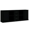 vidaXL Buffets 3 pcs noir bois d'ing&eacute;nierie