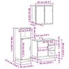 vidaXL Ensemble de meubles de salle de bain 3 pcs Ch&ecirc;ne fum&eacute;