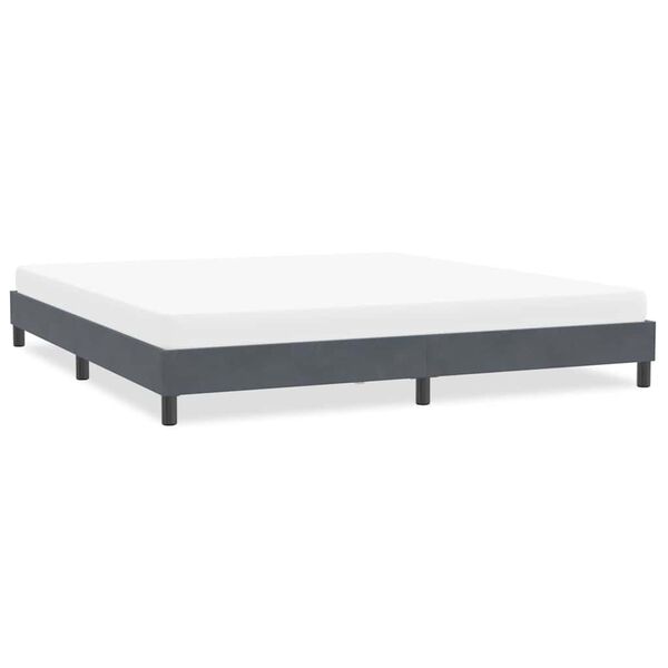 vidaXL Cadre de lit sans matelas gris fonc&eacute; 200x220 cm velours