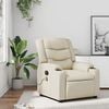 vidaXL Fauteuil inclinable de massage Crème Similicuir