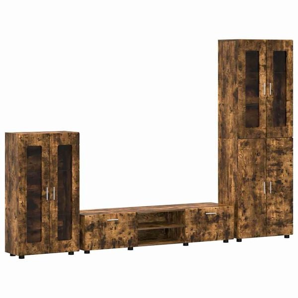 vidaXL Ensemble meuble TV FLORIN Ch&ecirc;ne fum&eacute; Bois d'ing&eacute;nierie