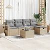vidaXL Salon de jardin avec coussins 6 pcs beige r&eacute;sine tress&eacute;e