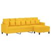 vidaXL Canap&eacute; &agrave; 3 places avec repose-pieds Jaune clair 210 cm Tissu