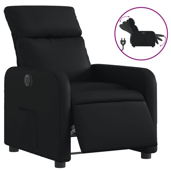 vidaXL Fauteuil inclinable &eacute;lectrique Noir Similicuir