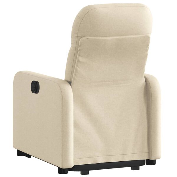 vidaXL Fauteuil inclinable &eacute;lectrique cr&egrave;me tissu
