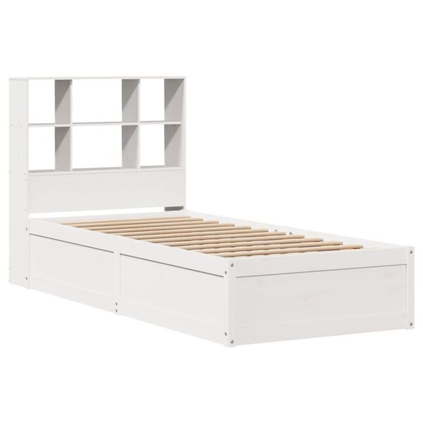 vidaXL Cadre de lit sans matelas blanc 90x190 cm bois de pin massif