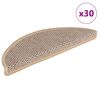 vidaXL Tapis d'escalier autocollants 30 pcs 56x17x3 cm beige clair