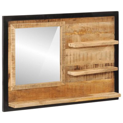 vidaXL Miroir avec étagères 80x8x55 cm verre et bois massif manguier